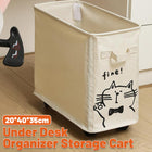 Storage Basket Under Bag Table Wheeled Trolley Movable Storage Basket for Home