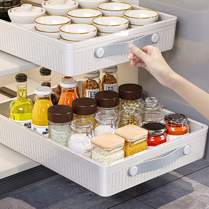 2PCS Kitchen Spice Rack Organiser Pull Out for Cabinet Countertop Storage