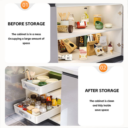 2PCS Kitchen Spice Rack Organiser Pull Out for Cabinet Countertop Storage