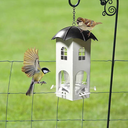 Outdoor Hanging Bird Feeder Dourtyard Decoration with Waterproof Lid Durable