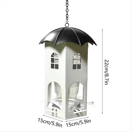 Outdoor Hanging Bird Feeder Dourtyard Decoration with Waterproof Lid Durable