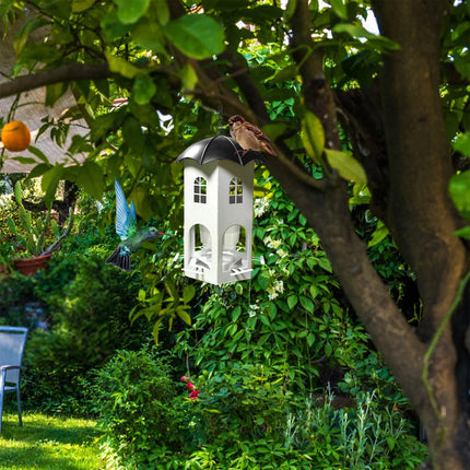 Outdoor Hanging Bird Feeder Dourtyard Decoration with Waterproof Lid Durable