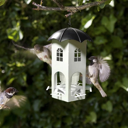 Outdoor Hanging Bird Feeder Dourtyard Decoration with Waterproof Lid Durable
