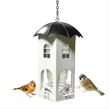 Outdoor Hanging Bird Feeder Dourtyard Decoration with Waterproof Lid Durable