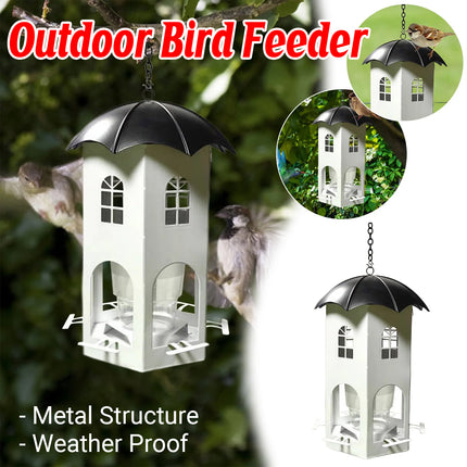 Outdoor Hanging Bird Feeder Dourtyard Decoration with Waterproof Lid Durable