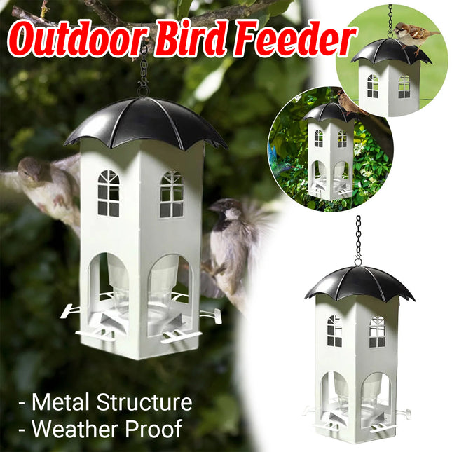 Outdoor Hanging Bird Feeder Dourtyard Decoration with Waterproof Lid Durable