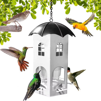 Outdoor Hanging Bird Feeder Dourtyard Decoration with Waterproof Lid Durable