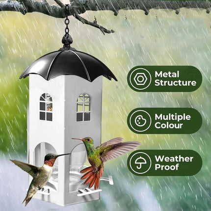 Outdoor Hanging Bird Feeder Dourtyard Decoration with Waterproof Lid Durable