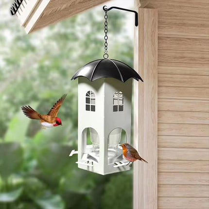 Outdoor Hanging Bird Feeder Dourtyard Decoration with Waterproof Lid Durable