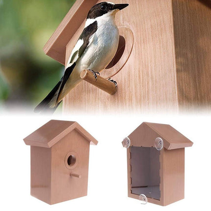Window Bird Nest House One Way Mirror Suction Cup Outdoor Observation 21cm
