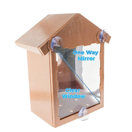 Window Bird Nest House One Way Mirror Suction Cup Outdoor Observation 21cm