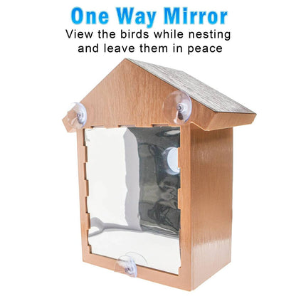 Window Bird Nest House One Way Mirror Suction Cup Outdoor Observation 21cm
