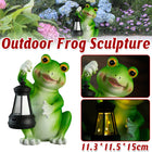 Realistic Frog Resin Sculpture with Solar Lantern for Garden and Yard