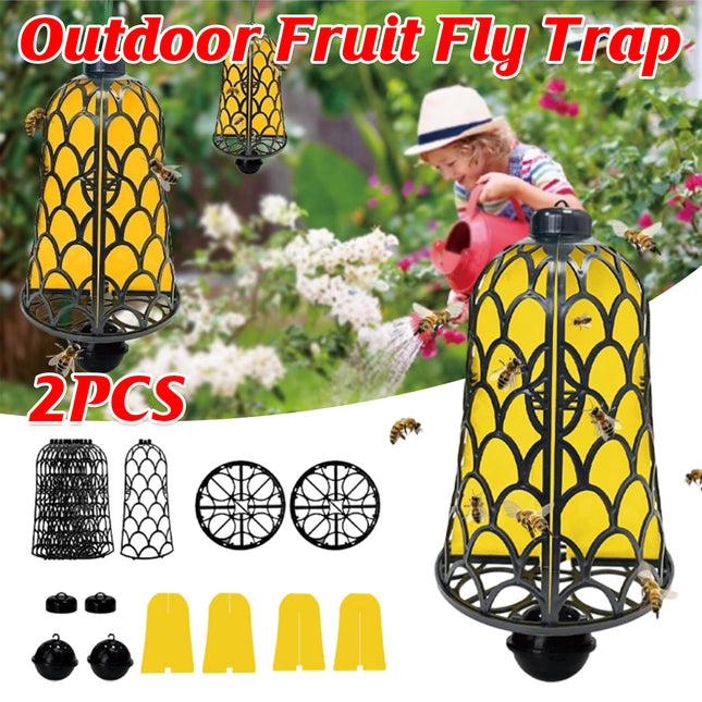 Reusable Outdoor Bell-Shaped Fruit Fly Trap Pest Control Tool Easy-Clean Use