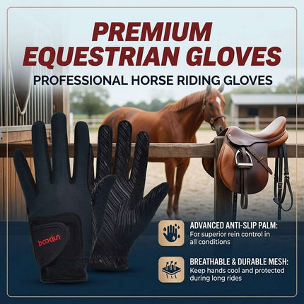 Full Finger Equestrian Riding Gloves Non Slip Breathable Horse Racing Wear