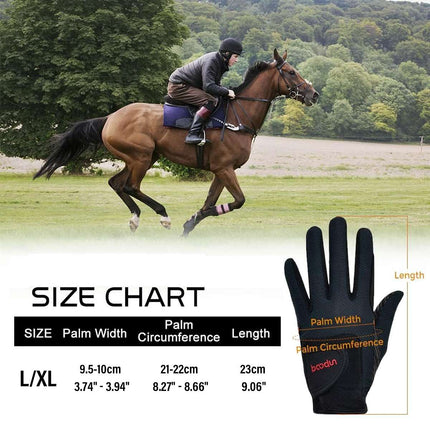 Full Finger Equestrian Riding Gloves Non Slip Breathable Horse Racing Wear