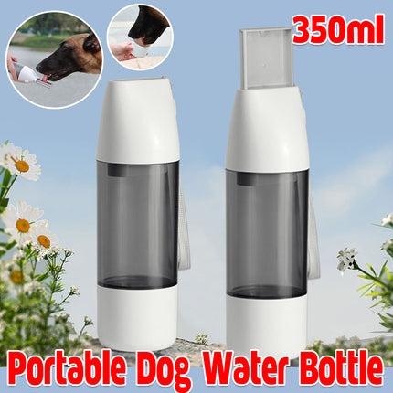 Pet Water Bottle Leakproof 350ml with 120ml Food Compartment White