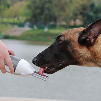 Pet Water Bottle Leakproof 350ml with 120ml Food Compartment White