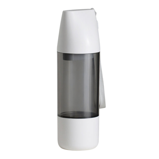 Pet Water Bottle Leakproof 350ml with 120ml Food Compartment White