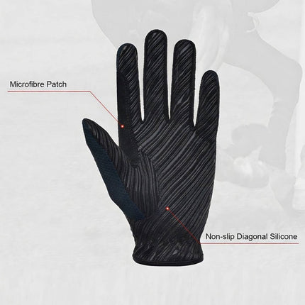 Full Finger Equestrian Riding Gloves Non Slip Breathable Horse Racing Wear