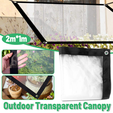 1mx2m Rain Tarp Transparent Cover Shade Sail Garden Bonsai Succulent Plants