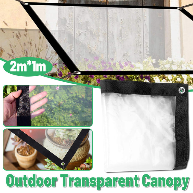 1mx2m Rain Tarp Transparent Cover Shade Sail Garden Bonsai Succulent Plants