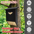Outdoor wooden bat house mounted on tree - premium weatherproof bat box large capacity easy installation