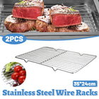 2pcs BBQ Stainless Steel Grill Grate Grid Wire Mesh Rack Cook Replacement Net
