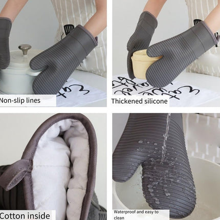 Silicone Heat Resistant Gloves Baking Oven Mitts Insulated Kitchen Cooking Glove