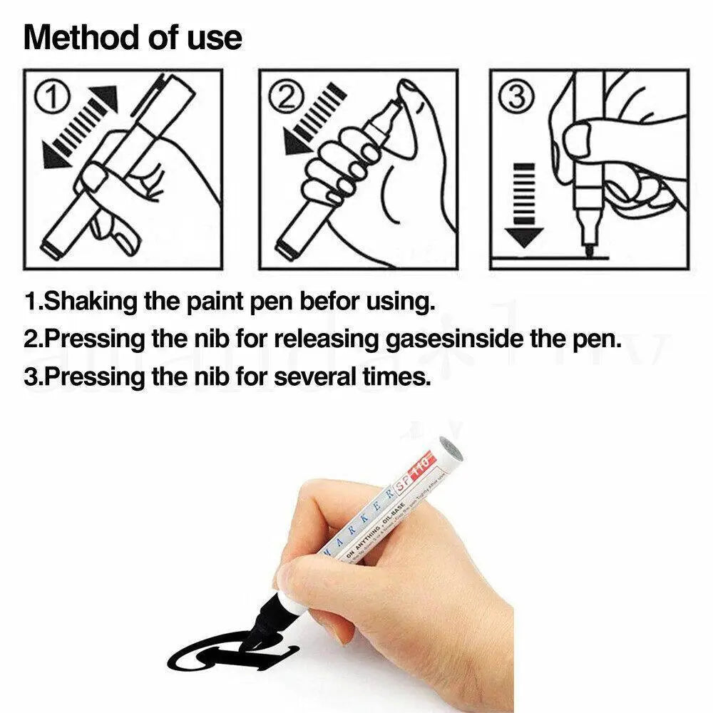 Overseas Paint Pen Marker Multicolored Car Tyre Metal Glass Rubber