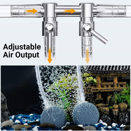 Aquarium Oxygen Pump Set for Fish Tank with Air Stone Silent Durable Adjustable