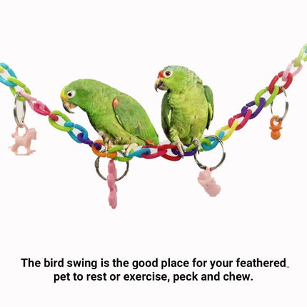 Parrot Acrylic Chain Bridge Swing Bite Toy Climbing Ladder Bird Cage 35cm