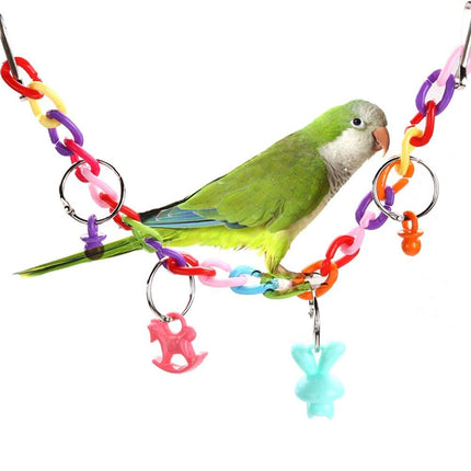Parrot Acrylic Chain Bridge Swing Bite Toy Climbing Ladder Bird Cage 35cm
