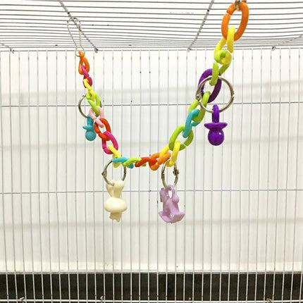 Parrot Acrylic Chain Bridge Swing Bite Toy Climbing Ladder Bird Cage 35cm