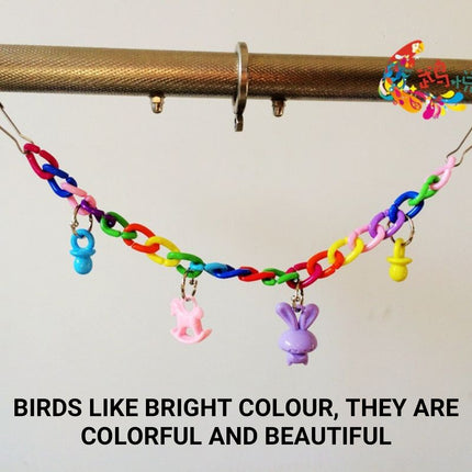 Parrot Acrylic Chain Bridge Swing Bite Toy Climbing Ladder Bird Cage 35cm