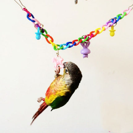 Parrot Acrylic Chain Bridge Swing Bite Toy Climbing Ladder Bird Cage 35cm