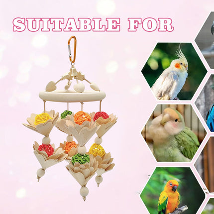 Hanging Parrot Chew Play Toy for Pet Birds Cage Accessory Interactive Grind Beak