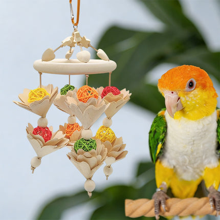 Hanging Parrot Chew Play Toy for Pet Birds Cage Accessory Interactive Grind Beak