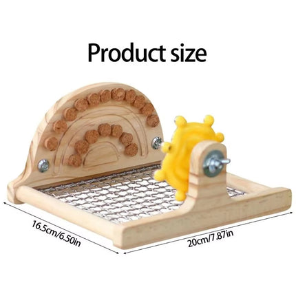 Parrot Metal Bottom Perch Stand With Tough Wood Toys Rotating Fun Interactive