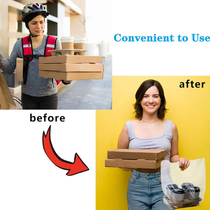 50PCS PE Gift Bags with Handles Clear Plastic Bags for Party Favors Wedding Use