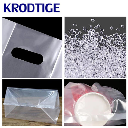 50PCS PE Gift Bags with Handles Clear Plastic Bags for Party Favors Wedding Use