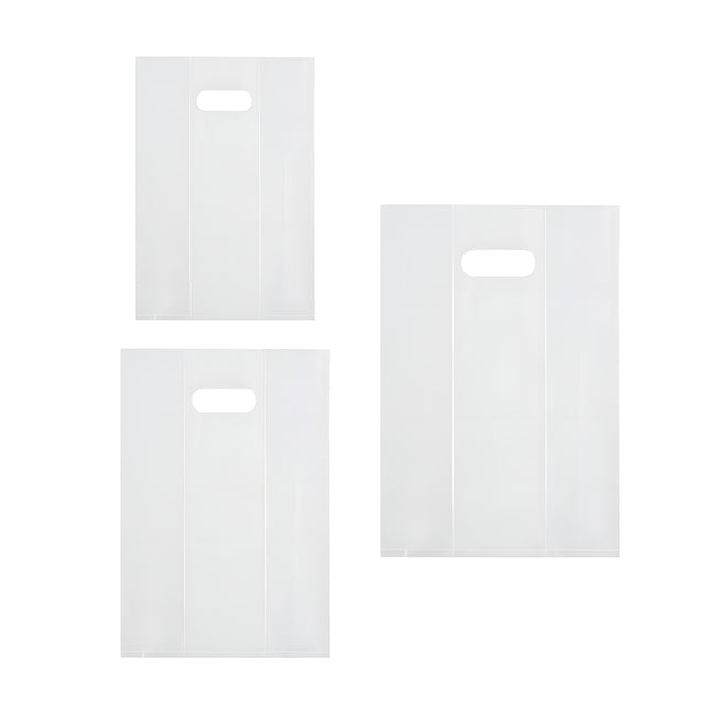 50PCS PE Gift Bags with Handles Clear Plastic Bags for Party Favors Wedding Use