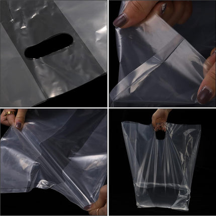 50PCS PE Gift Bags with Handles Clear Plastic Bags for Party Favors Wedding Use