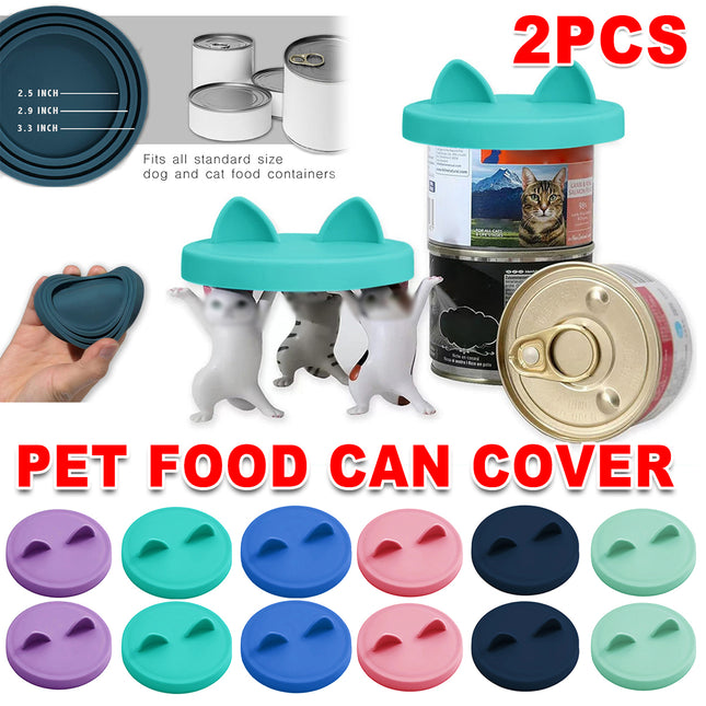 2PCS Silicone Pet Canned Lid Sealed Preservation Cover for Canned Cat Dog Food