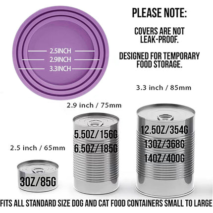 2PCS Silicone Pet Canned Lid Sealed Preservation Cover for Canned Cat Dog Food