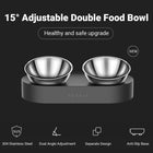 PETKIT 15 Degree Adjustable Double Pet Bowl Stainless Steel Raised Feeder