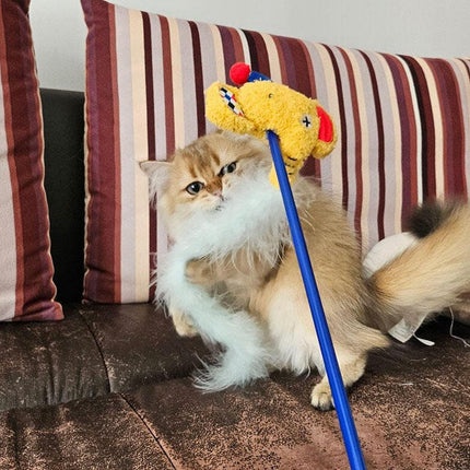 Circus Themed Cat Teaser Stick Interactive Teaser Pole Toy for Cats and Kittens