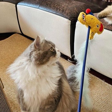 Circus Themed Cat Teaser Stick Interactive Teaser Pole Toy for Cats and Kittens