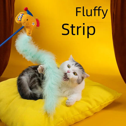 Circus Themed Cat Teaser Stick Interactive Teaser Pole Toy for Cats and Kittens