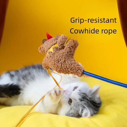 Circus Themed Cat Teaser Stick Interactive Teaser Pole Toy for Cats and Kittens